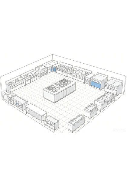 Yaumy Kitchen commercial kitchen 3D planning layout